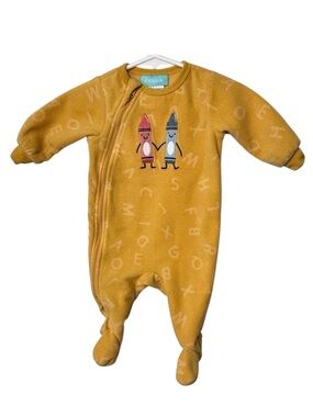 Pekkle Baby Sleeper for 3 Months in Yellow 2 Way Zip Pajama